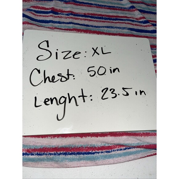 Elle Studio Striped Boxy Women’s Top Size XL Multicolor Coquette Bohemian - Picture 7 of 7